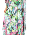 Sakkas Georgettina Flowy Rhinestone V Neck Long Caftan Dress/Cover Up