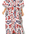Sakkas Georgettina Flowy Rhinestone V Neck Long Caftan Dress/Cover Up