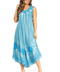 Sakkas Starlight Fourth Women's Tie Dye Caftan Tank Dress/Cover Up  Beach Kaftan