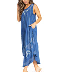 Sakkas Starlight Fourth Women's Tie Dye Caftan Tank Dress/Cover Up  Beach Kaftan