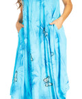 Sakkas Starlight Fourth Women's Tie Dye Caftan Tank Dress/Cover Up  Beach Kaftan