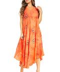 Sakkas Starlight Fourth Women's Tie Dye Caftan Tank Dress/Cover Up  Beach Kaftan