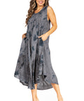 Sakkas Starlight Fourth Women's Tie Dye Caftan Tank Dress/Cover Up  Beach Kaftan