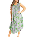 Sakkas Starlight Fourth Women's Tie Dye Caftan Tank Dress/Cover Up  Beach Kaftan