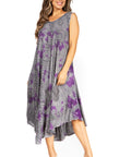 Sakkas Starlight Fourth Women's Tie Dye Caftan Tank Dress/Cover Up  Beach Kaftan