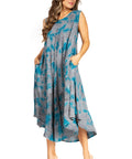 Sakkas Starlight Fourth Women's Tie Dye Caftan Tank Dress/Cover Up  Beach Kaftan