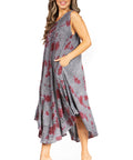 Sakkas Starlight Fourth Women's Tie Dye Caftan Tank Dress/Cover Up  Beach Kaftan