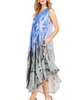 Sakkas Starlight Fourth Women's Tie Dye Caftan Tank Dress/Cover Up  Beach Kaftan