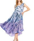 Sakkas Starlight Fourth Women's Tie Dye Caftan Tank Dress/Cover Up  Beach Kaftan