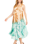 Sakkas Starlight Fourth Women's Tie Dye Caftan Tank Dress/Cover Up  Beach Kaftan