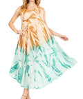 Sakkas Starlight Fourth Women's Tie Dye Caftan Tank Dress/Cover Up  Beach Kaftan