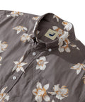 Men's Aloha Shirt Cotton Short Sleeve Brown Button Down 1920s Vintage Shirt By Amy