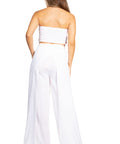 Sakkas Samantha Women's Bandeau Tube Top & Wide leg Gaucho Pants Set Palazzo Boho