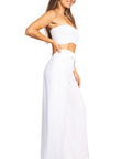 Sakkas Samantha Women's Bandeau Tube Top & Wide leg Gaucho Pants Set Palazzo Boho