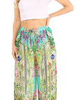 Sakkas Anie Women's Boho Casual Flowy Flare Palazzo Wide Leg Pants Floral Print