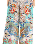 Sakkas Anie Women's Boho Casual Flowy Flare Palazzo Wide Leg Pants Floral Print