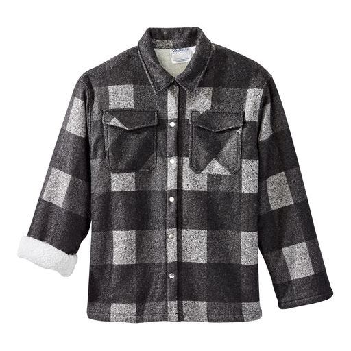 Men's Magnetic Closure Sherpa Lined Shirt Jacket