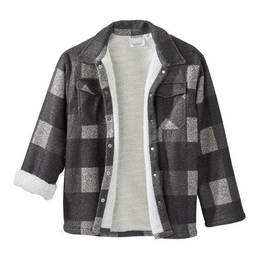 Men's Magnetic Closure Sherpa Lined Shirt Jacket
