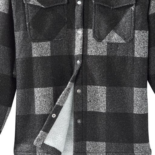 Men's Magnetic Closure Sherpa Lined Shirt Jacket