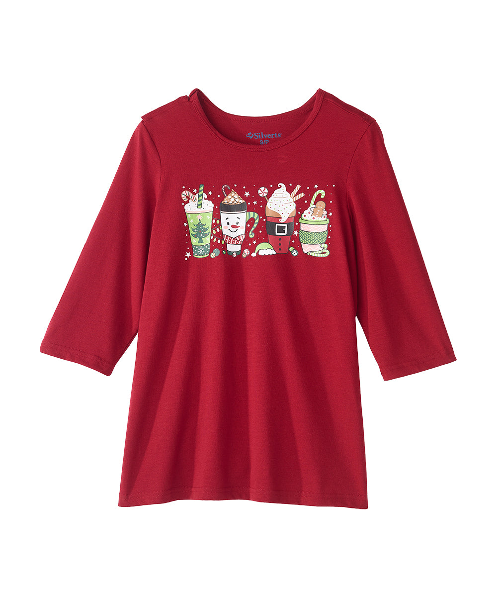 Women's Open Back Seasonal Print Top