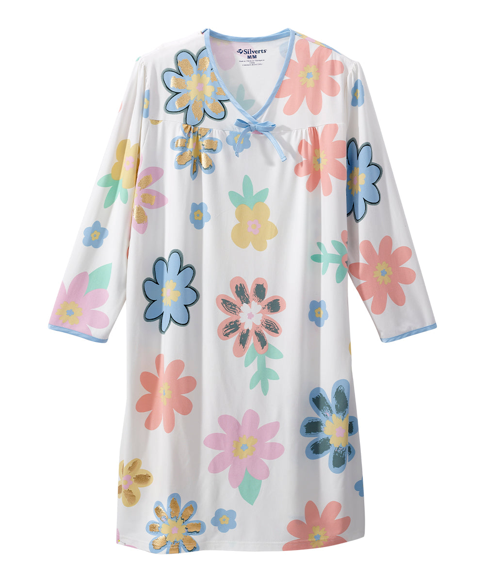 Women's Soft Bow Open Back Nightgown