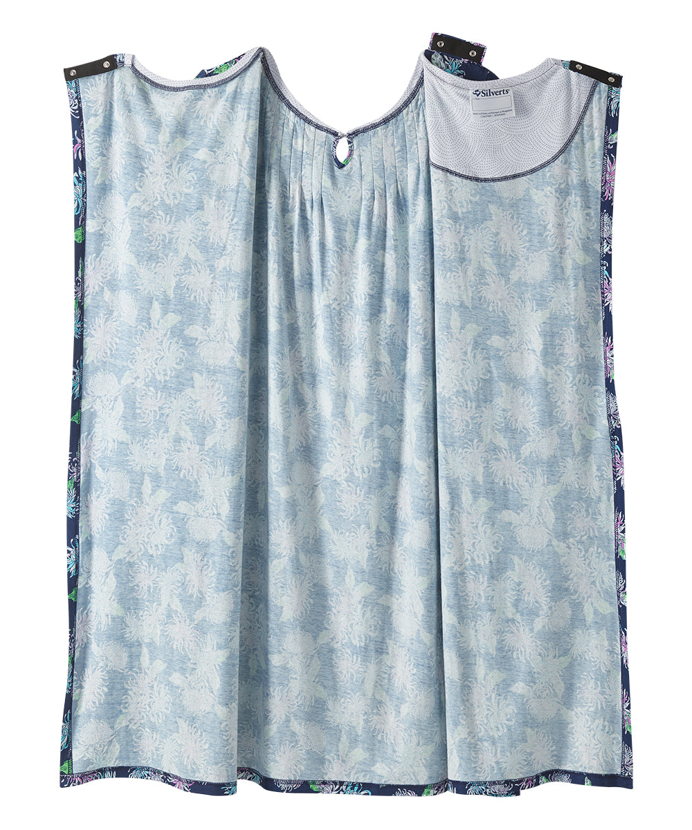 Open Back Knit Nightgown with Lace Trim