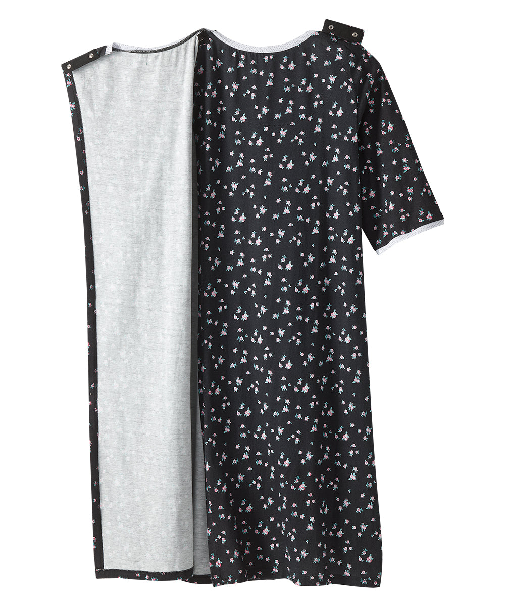 Open Back Knit Nightgown with Lace Trim