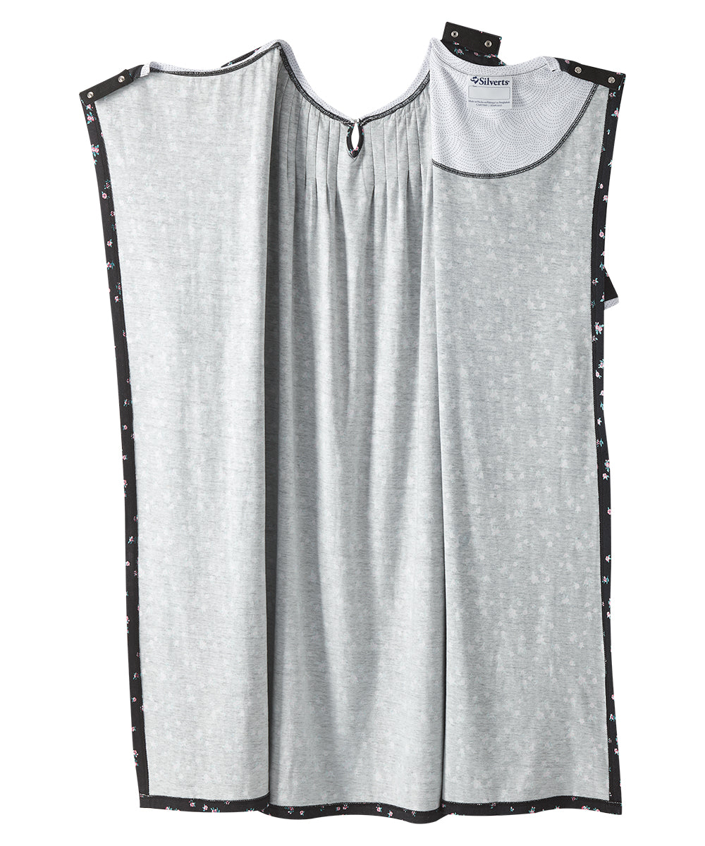 Open Back Knit Nightgown with Lace Trim