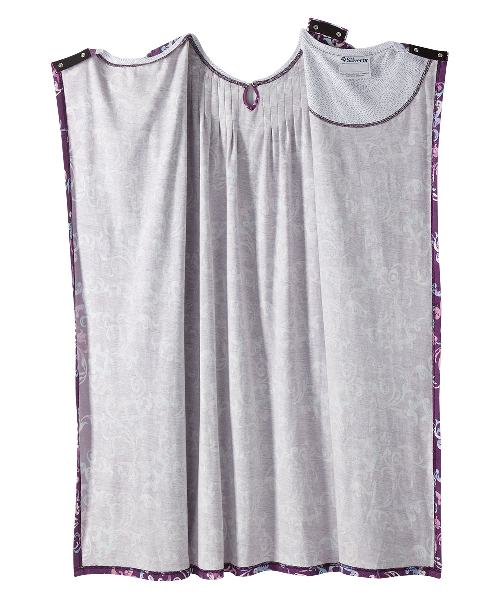 Open Back Knit Nightgown with Lace Trim