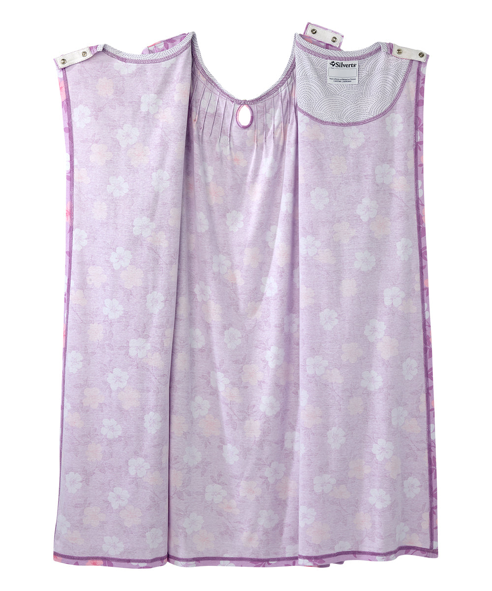 Open Back Knit Nightgown with Lace Trim