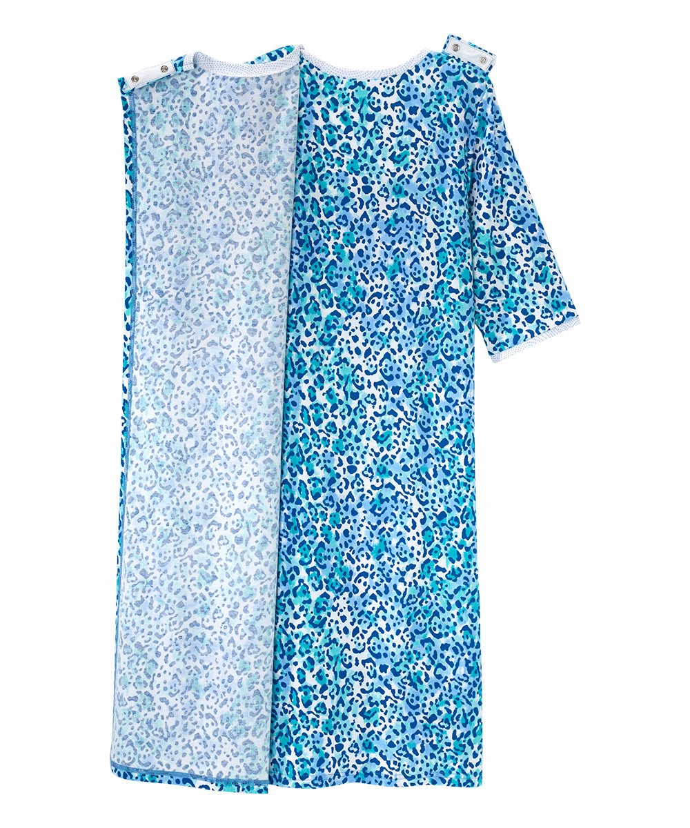Open Back Knit Nightgown with Lace Trim