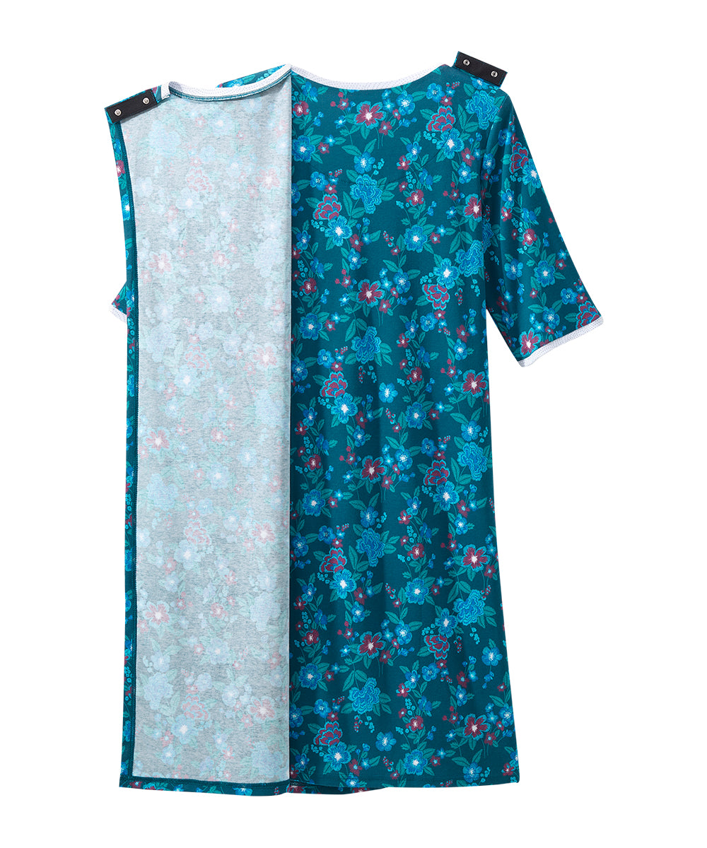 Open Back Knit Nightgown with Lace Trim