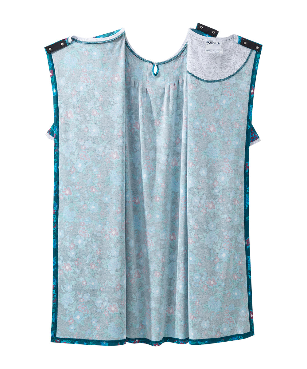 Open Back Knit Nightgown with Lace Trim