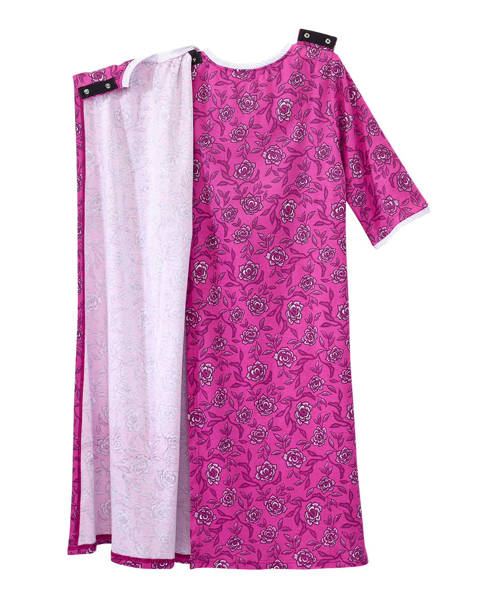 Open Back Knit Nightgown with Lace Trim