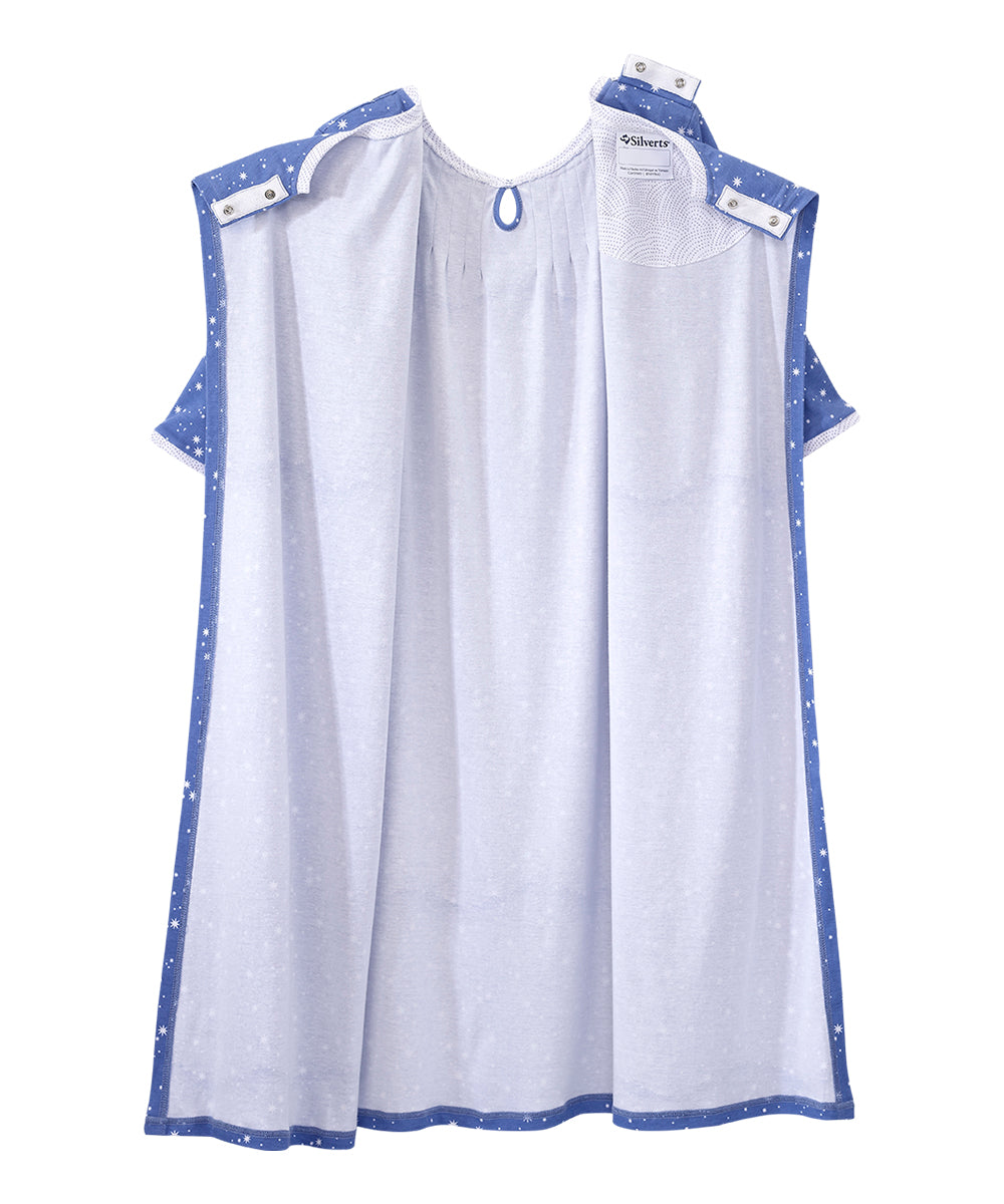 Open Back Knit Nightgown with Lace Trim