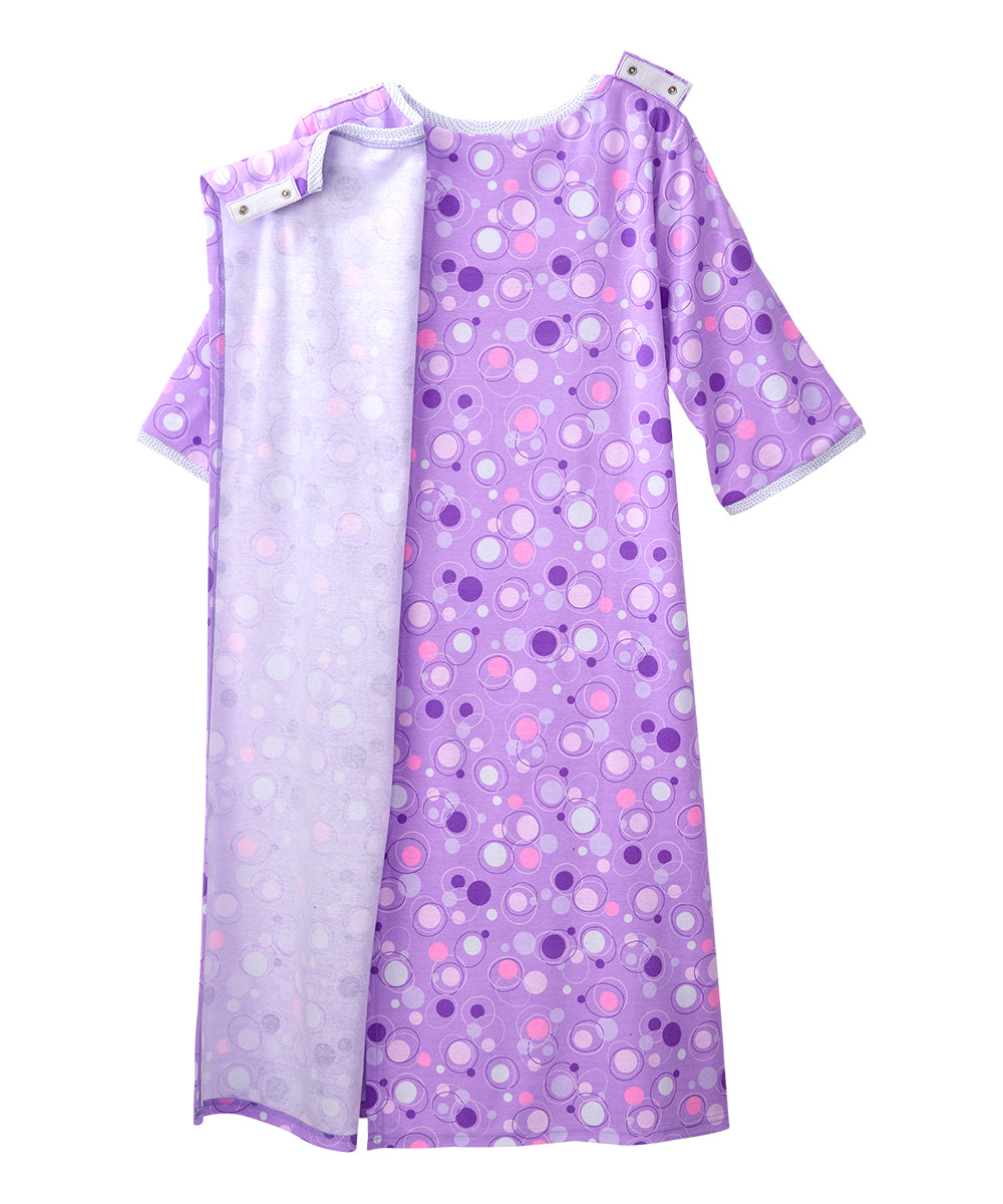Open Back Knit Nightgown with Lace Trim