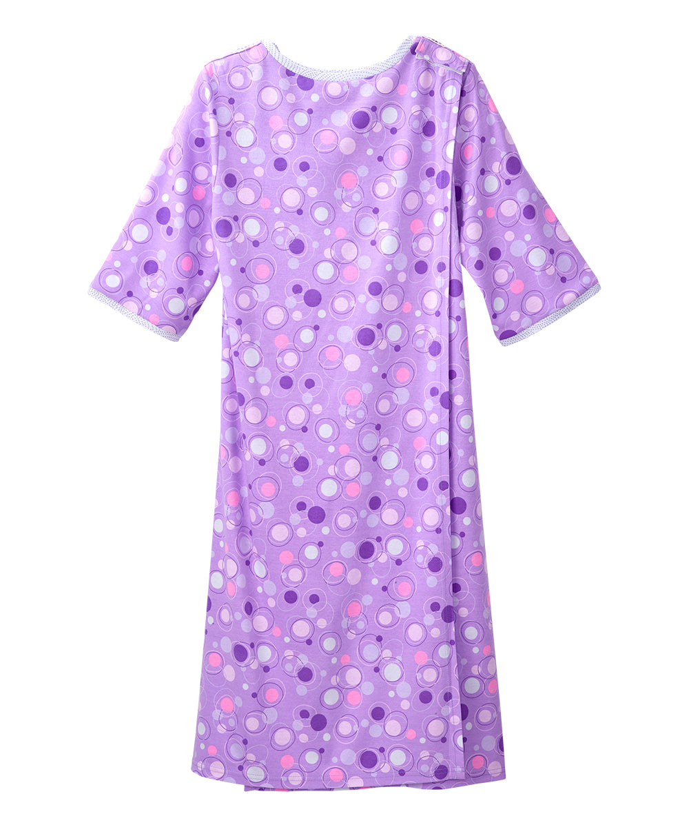 Open Back Knit Nightgown with Lace Trim
