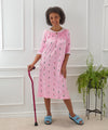 Open Back Knit Nightgown with Lace Trim