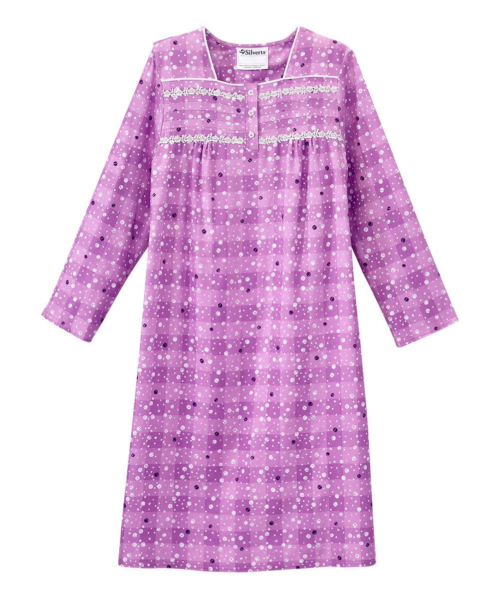 100% Cotton Flannel Hospital Gown with Snaps - Clearance