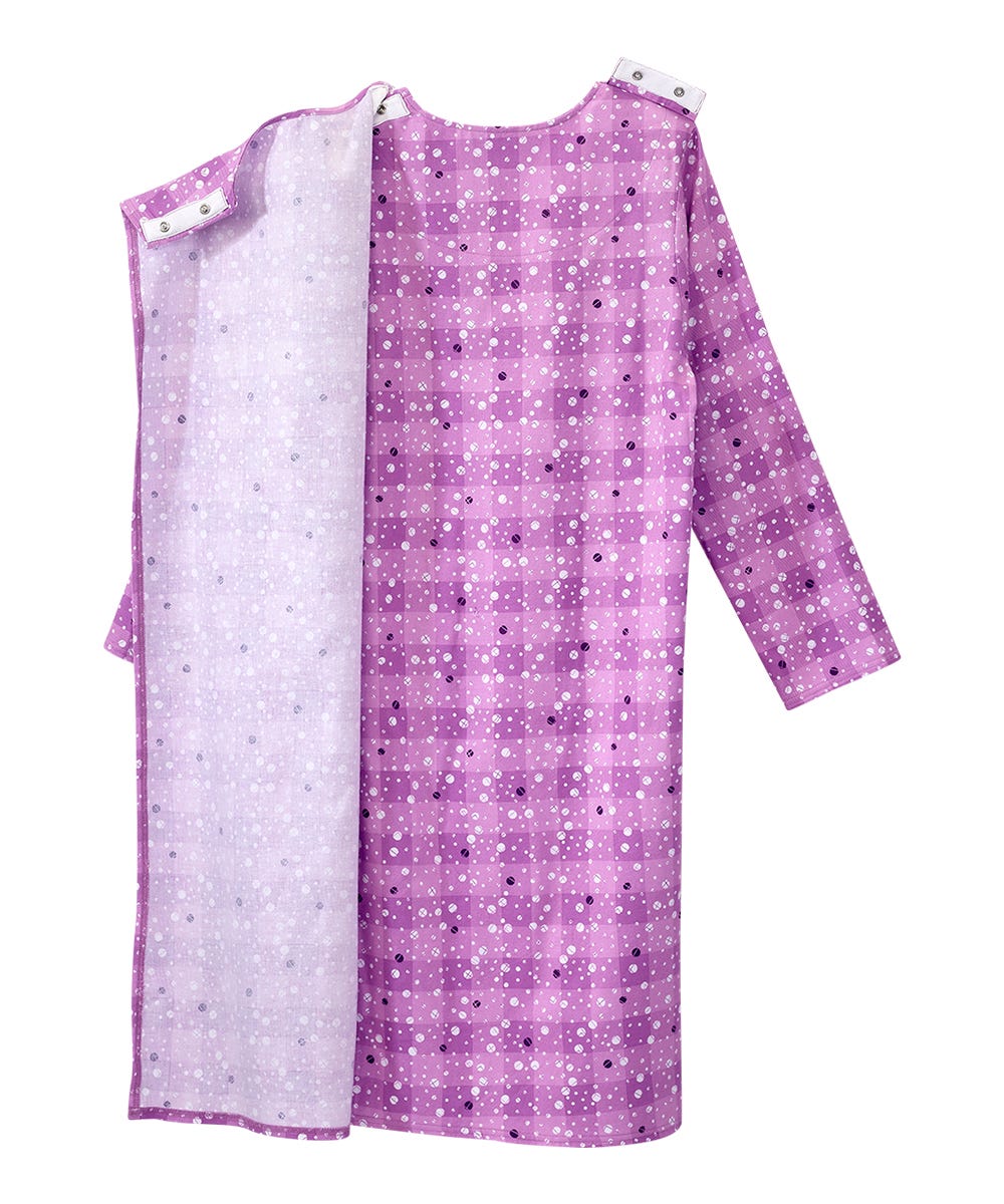 100% Cotton Flannel Hospital Gown with Snaps - Clearance