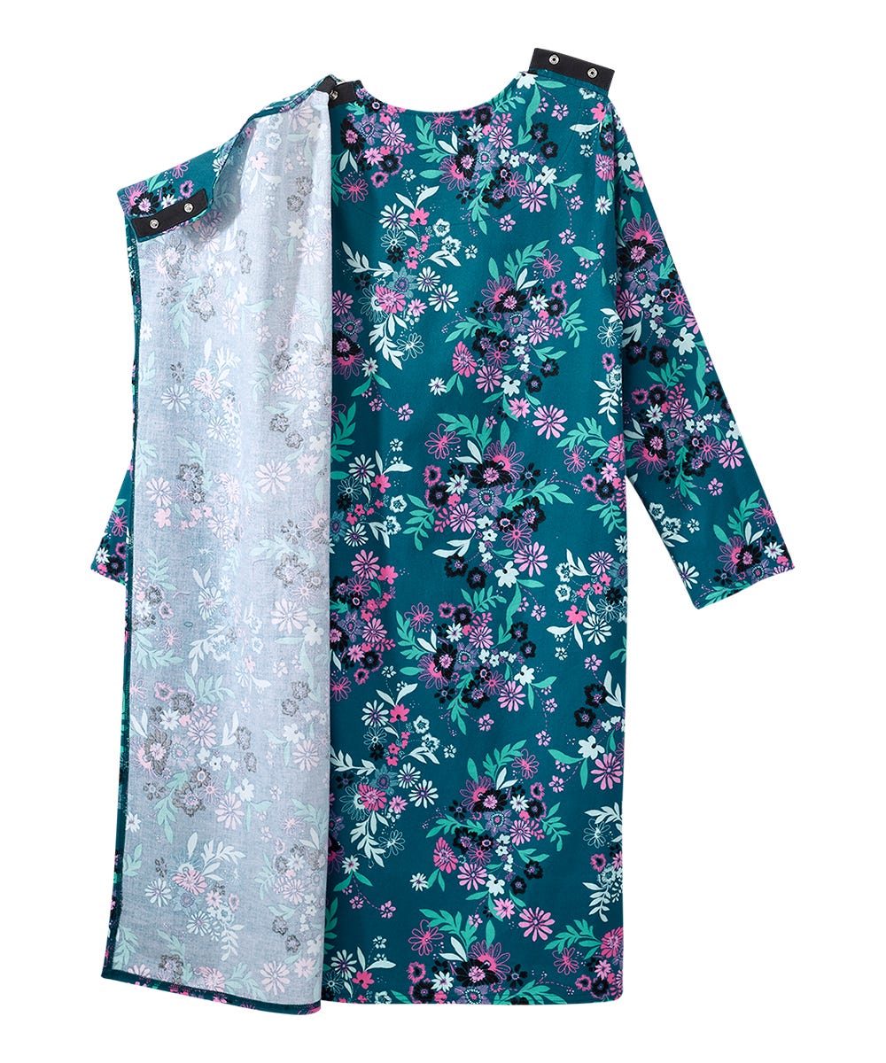 Women's No Peek Open Back Flannel Nightgown - Silverts 53
