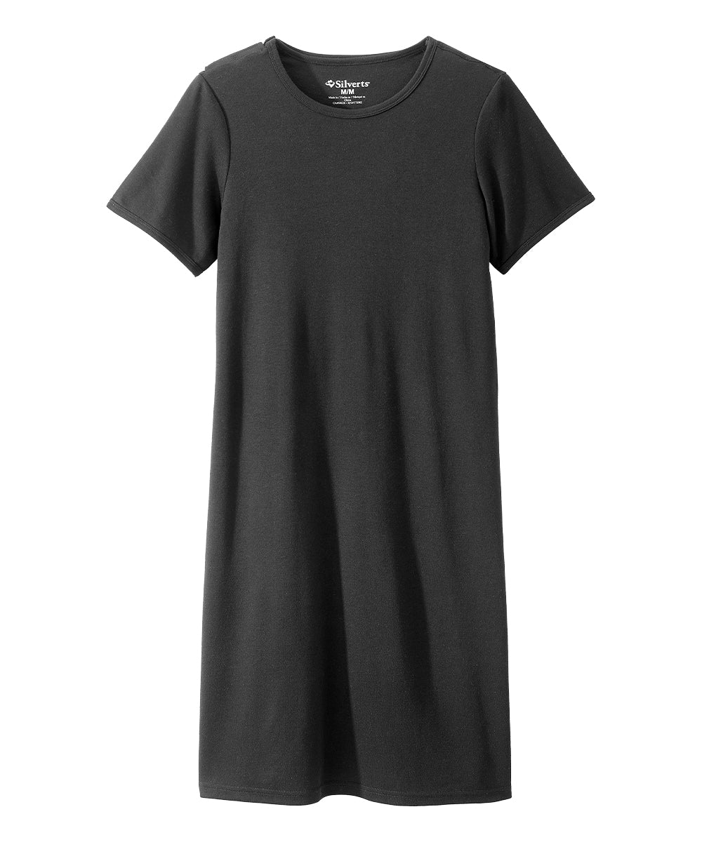Women's T-Shirt Dress with Open Back 3XL / Black and White Stripes Women's T-Shirt Dress with Open Back 3XL / Black and White Stripes