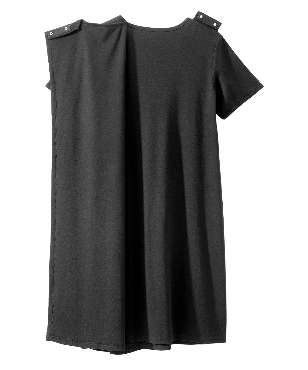 Women's T-Shirt Dress with Open Back 3XL / Black and White Stripes