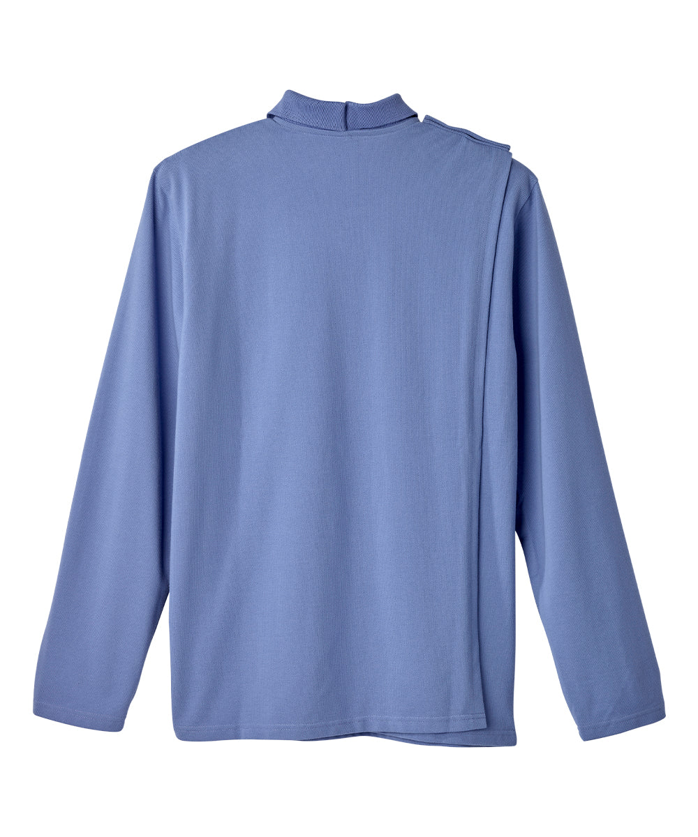 Men's Adaptive Open Back Polo Shirt with Long Sleeves