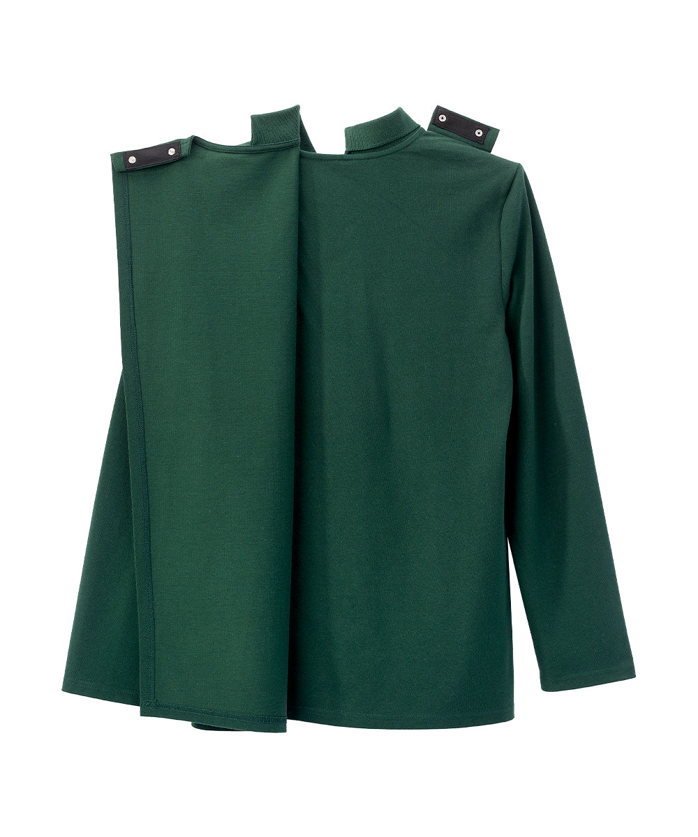 Men's Adaptive Open Back Polo Shirt with Long Sleeves