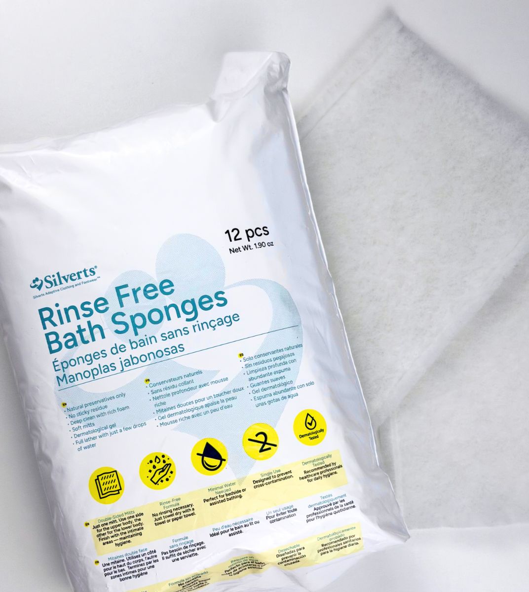 Rinse Free Bath Sponges – Quick Clean Mitts for Bath-Free Washing