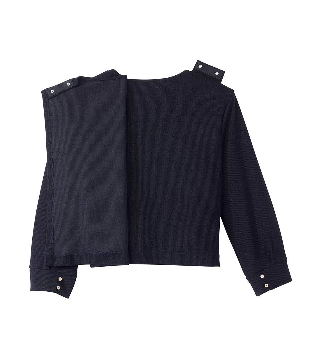 Women's Open Back Relaxed Ribbed Long Sleeve Top