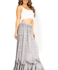 Sakkas Ivy Second Women's Maxi Boho Elastic Waist Embroidered A Line Long Skirt