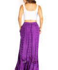 Sakkas Ivy Second Women's Maxi Boho Elastic Waist Embroidered A Line Long Skirt