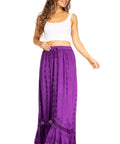 Sakkas Ivy Second Women's Maxi Boho Elastic Waist Embroidered A Line Long Skirt